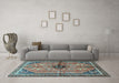 Machine Washable Persian Light Blue Traditional Rug in a Living Room, wshtr3914lblu