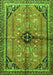Serging Thickness of Machine Washable Persian Green Traditional Area Rugs, wshtr3914grn