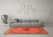 Machine Washable Persian Orange Traditional Area Rugs in a Living Room, wshtr3914org