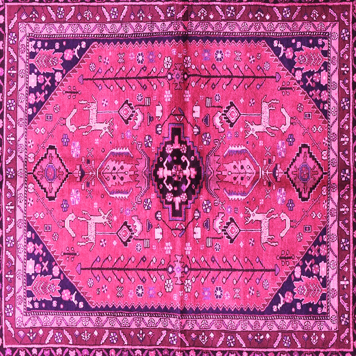 Square Machine Washable Persian Pink Traditional Rug, wshtr3914pnk