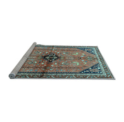 Sideview of Machine Washable Persian Light Blue Traditional Rug, wshtr3914lblu