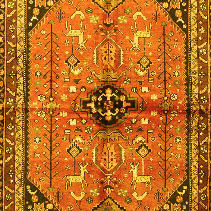 Machine Washable Persian Yellow Traditional Rug, wshtr3914yw
