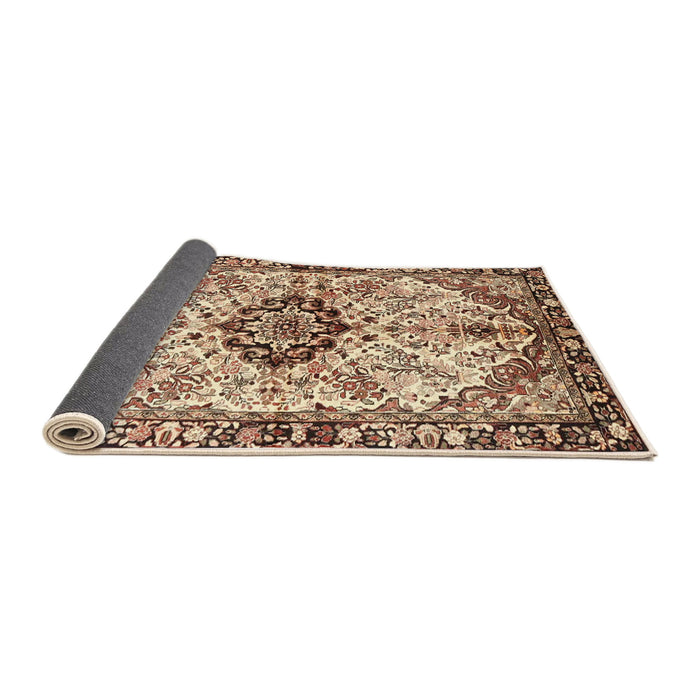 Sideview of Traditional Dark Sienna Brown Medallion Rug, tr3915