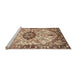 Sideview of Machine Washable Traditional Dark Sienna Brown Rug, wshtr3915