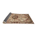 Sideview of Traditional Dark Sienna Brown Medallion Rug, tr3915