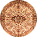 Square Medallion Orange Traditional Rug, tr3915org