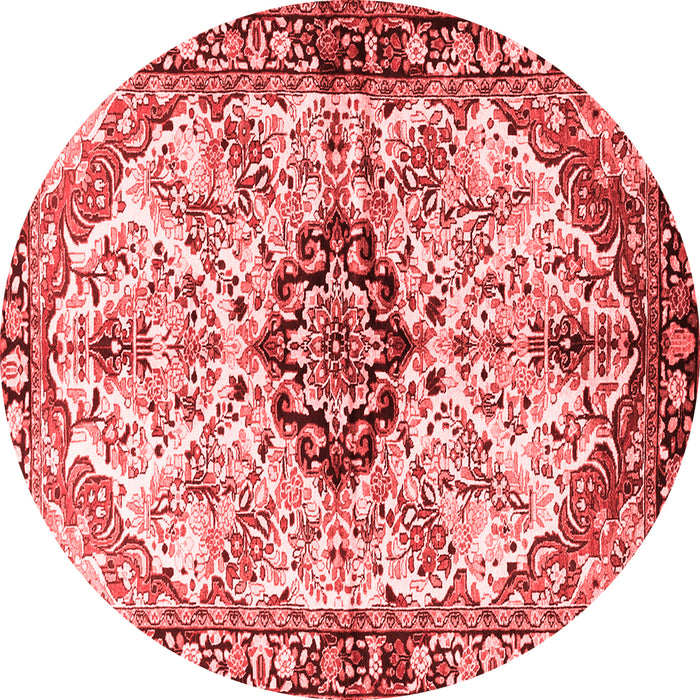 Machine Washable Medallion Red Traditional Rug, wshtr3915red