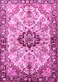 Medallion Pink Traditional Rug, tr3915pnk