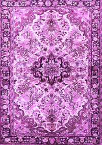 Medallion Purple Traditional Rug, tr3915pur