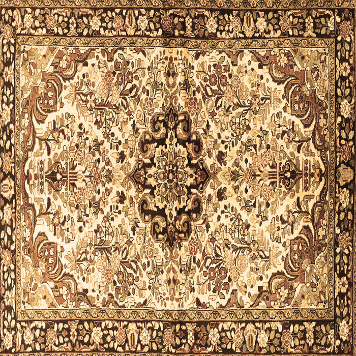 Square Medallion Brown Traditional Rug, tr3915brn