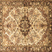 Square Medallion Brown Traditional Rug, tr3915brn