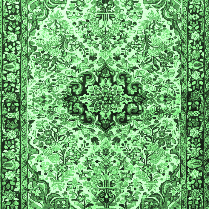 Medallion Emerald Green Traditional Rug, tr3915emgrn
