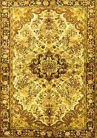 Medallion Yellow Traditional Rug, tr3915yw