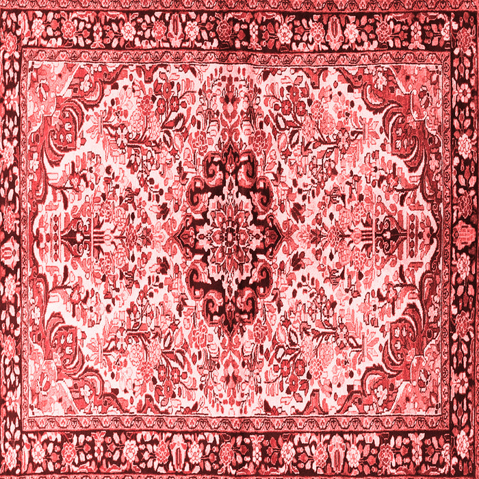 Machine Washable Medallion Red Traditional Rug, wshtr3915red