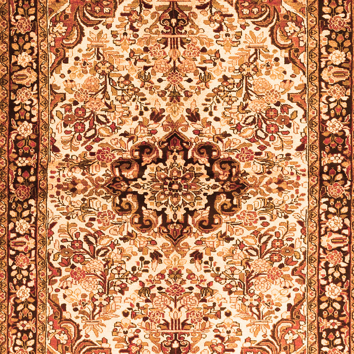 Serging Thickness of Machine Washable Medallion Orange Traditional Area Rugs, wshtr3915org