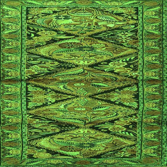 Serging Thickness of Persian Green Traditional Rug, tr3916grn