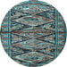 Round Persian Light Blue Traditional Rug, tr3916lblu