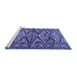 Sideview of Machine Washable Persian Blue Traditional Rug, wshtr3916blu
