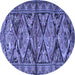 Round Persian Blue Traditional Rug, tr3916blu