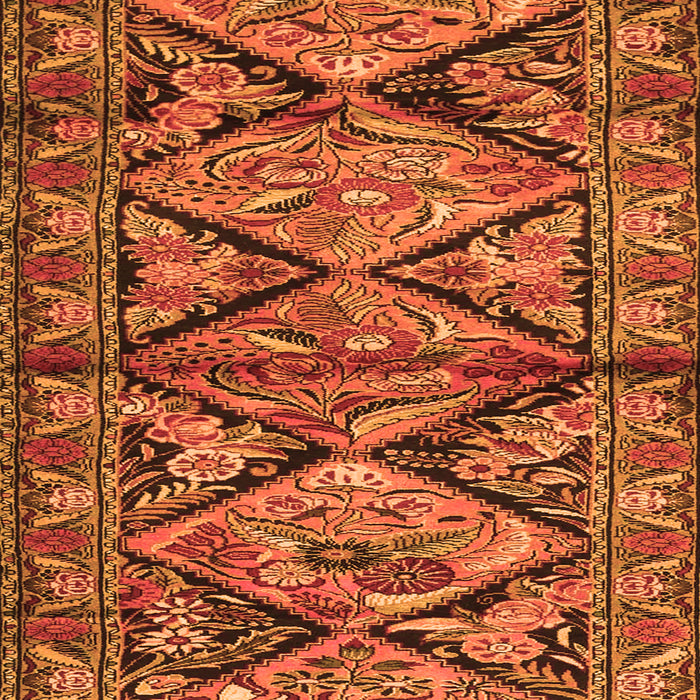 Serging Thickness of Machine Washable Persian Orange Traditional Area Rugs, wshtr3916org