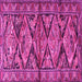 Square Machine Washable Persian Pink Traditional Rug, wshtr3916pnk