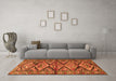 Machine Washable Persian Orange Traditional Area Rugs in a Living Room, wshtr3916org