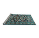 Sideview of Machine Washable Persian Light Blue Traditional Rug, wshtr3916lblu