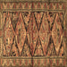 Square Persian Brown Traditional Rug, tr3916brn