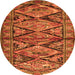 Square Persian Orange Traditional Rug, tr3916org