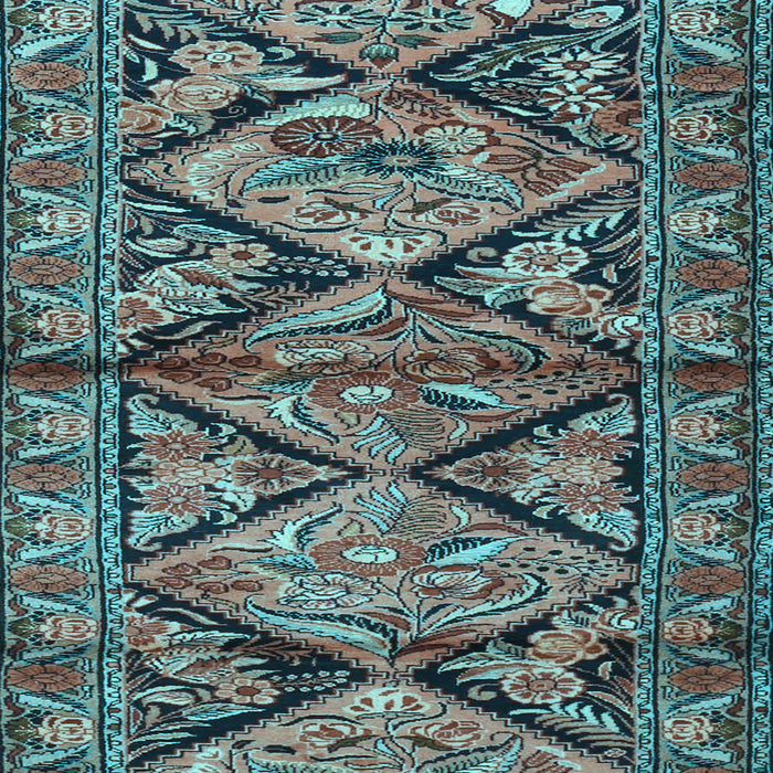 Machine Washable Persian Light Blue Traditional Rug, wshtr3916lblu