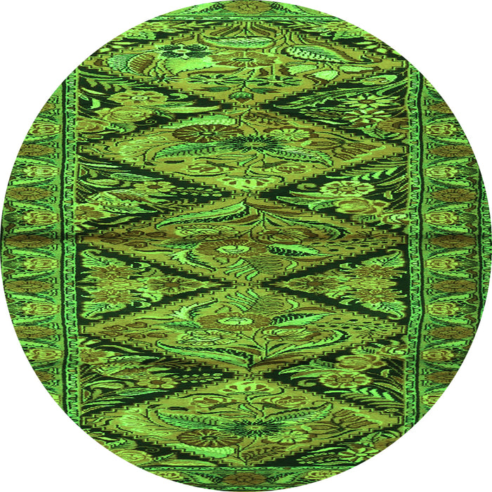 Square Persian Green Traditional Rug, tr3916grn