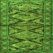 Round Machine Washable Persian Green Traditional Area Rugs, wshtr3916grn