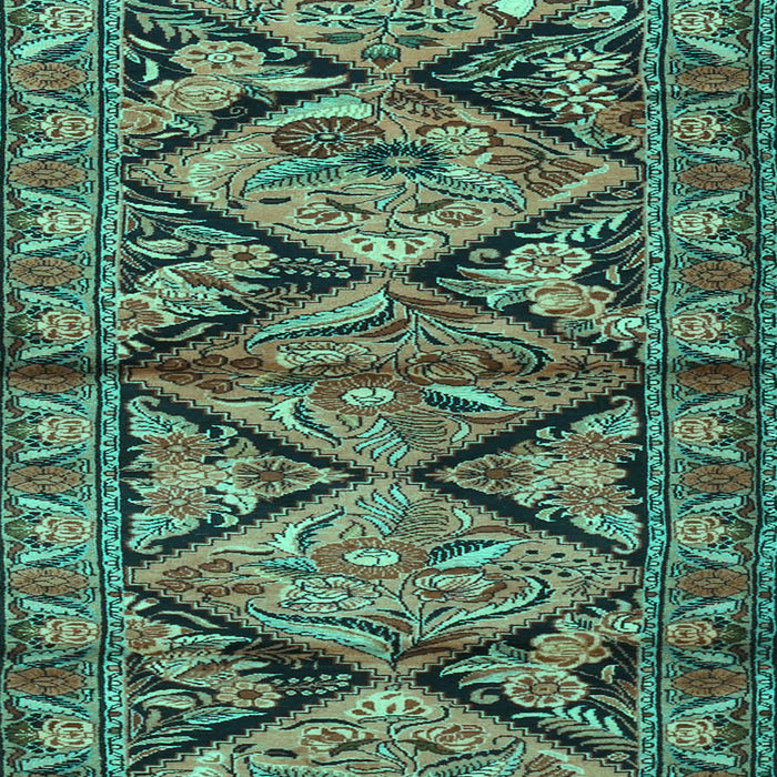 Machine Washable Persian Turquoise Traditional Area Rugs, wshtr3916turq