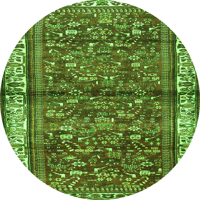 Machine Washable Persian Green Traditional Area Rugs, wshtr3917grn