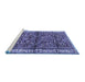 Sideview of Machine Washable Persian Blue Traditional Rug, wshtr3917blu