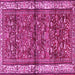 Square Machine Washable Persian Pink Traditional Rug, wshtr3917pnk