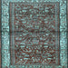 Square Machine Washable Persian Light Blue Traditional Rug, wshtr3917lblu