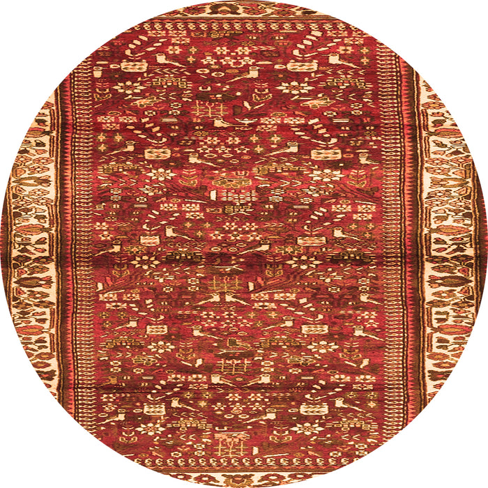 Square Persian Orange Traditional Rug, tr3917org