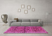 Machine Washable Persian Pink Traditional Rug in a Living Room, wshtr3917pnk