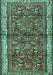 Machine Washable Persian Turquoise Traditional Area Rugs, wshtr3917turq