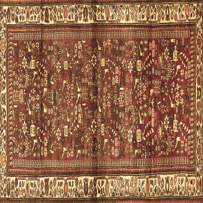 Square Persian Brown Traditional Rug, tr3917brn