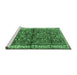 Sideview of Machine Washable Persian Emerald Green Traditional Area Rugs, wshtr3917emgrn