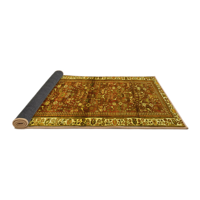 Sideview of Persian Yellow Traditional Rug, tr3917yw
