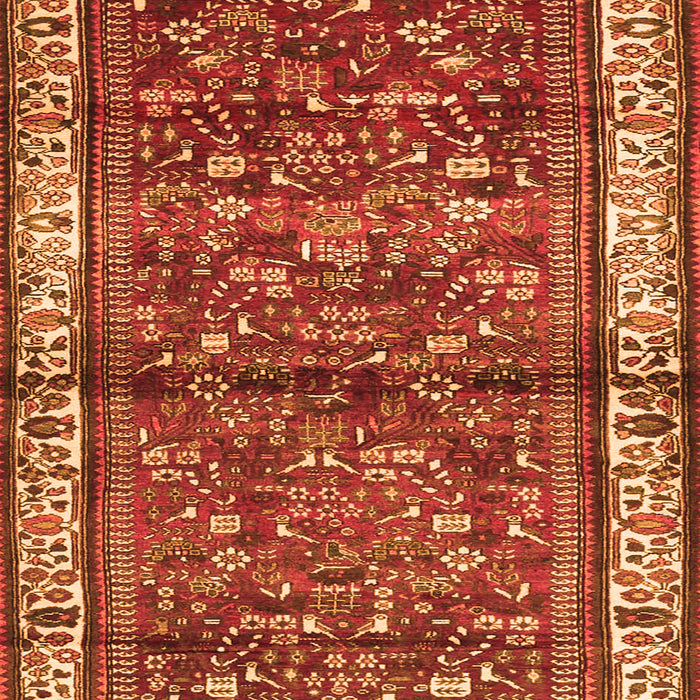 Serging Thickness of Machine Washable Persian Orange Traditional Area Rugs, wshtr3917org