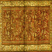 Square Machine Washable Persian Yellow Traditional Rug, wshtr3917yw