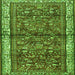 Round Machine Washable Persian Green Traditional Area Rugs, wshtr3917grn