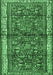 Machine Washable Persian Emerald Green Traditional Area Rugs, wshtr3917emgrn