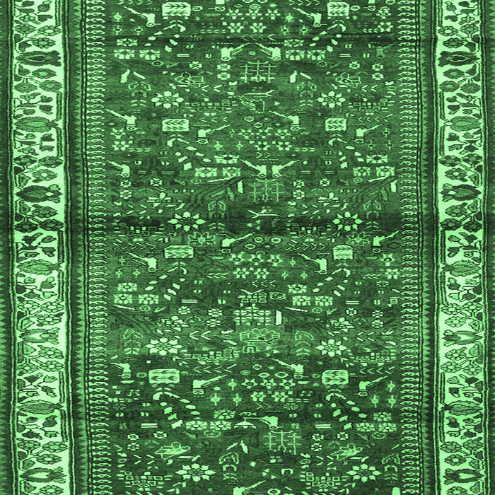 Machine Washable Persian Emerald Green Traditional Area Rugs, wshtr3917emgrn