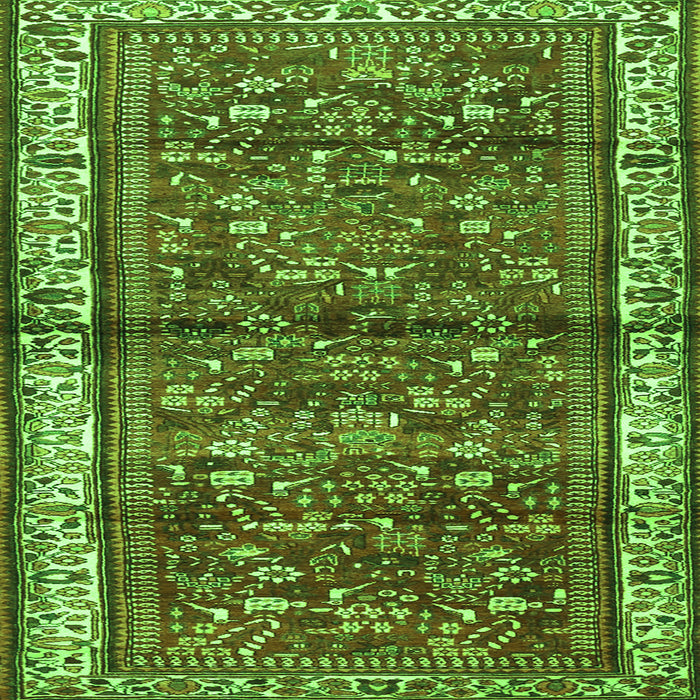 Serging Thickness of Persian Green Traditional Rug, tr3917grn