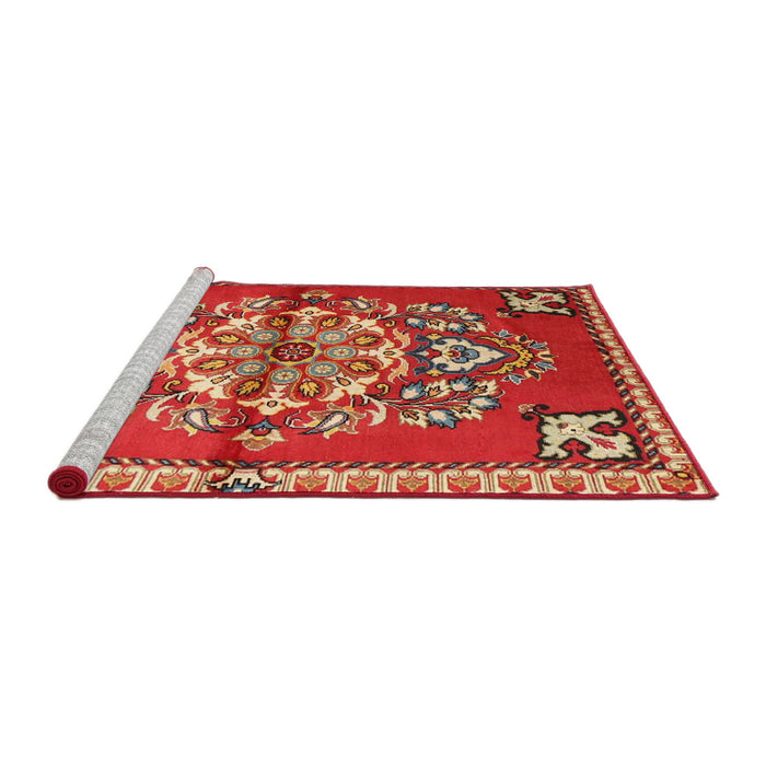 Sideview of Machine Washable Traditional Red Rug, wshtr3918